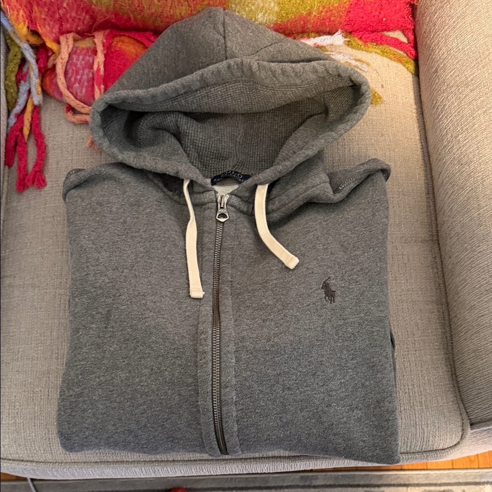 Ralph Lauren Gray Thermal Fleece Hoodie - Worn Once - Like New!